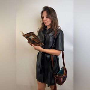 Mango Faux Leather Shirt Dress | Size S / US 4 | Like New